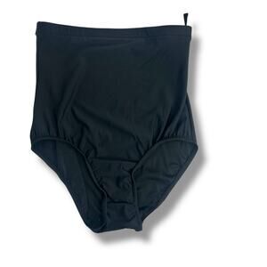 NEW Swim Solutions Black High Waist Bottoms Size 8 Full Coverage Tummy Control